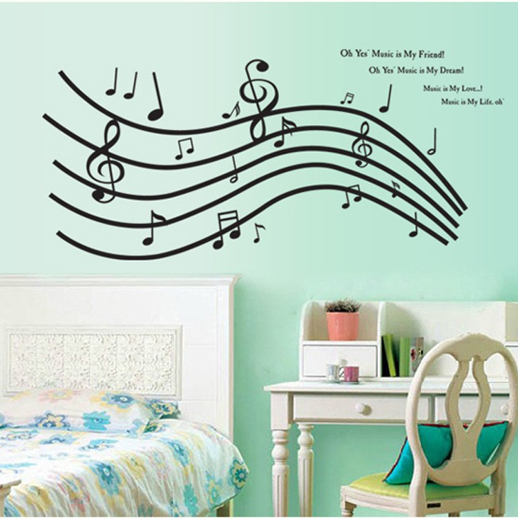 RELIZA WALL STICKER MUSIK NADA MELODI SONG NOTE AY9050 STIKER DINDING