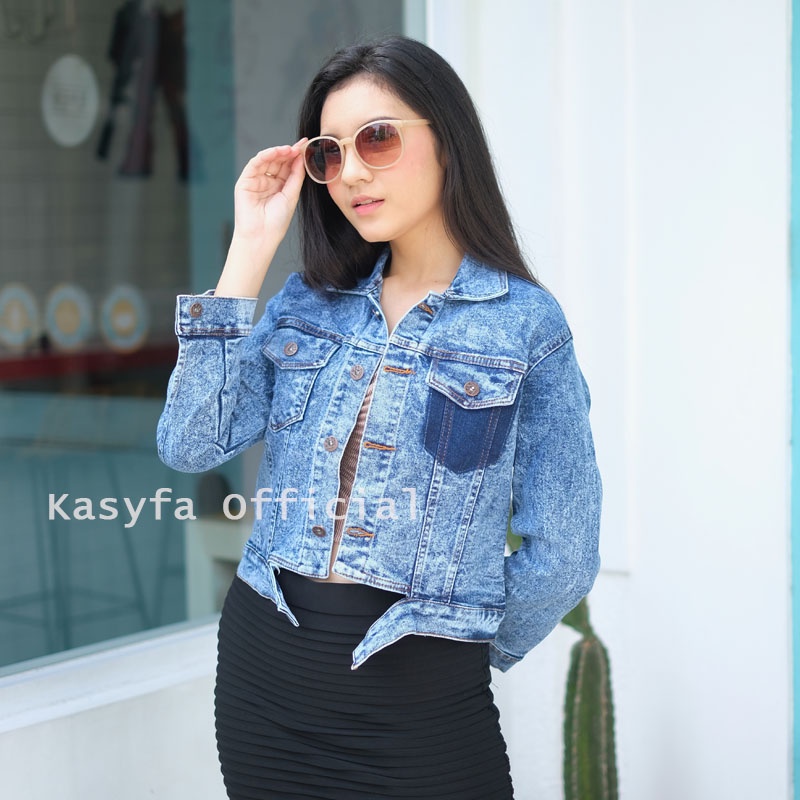 BELLA SNOWASH JEANS JAKET CROP