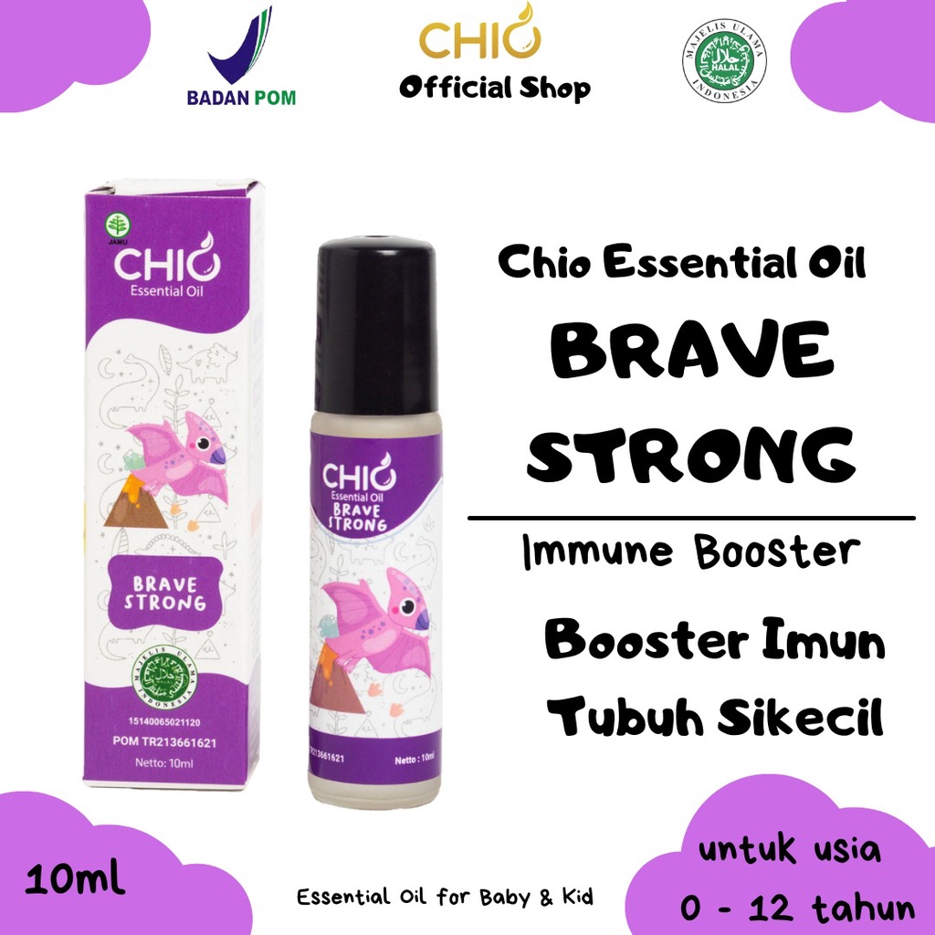 Minyak Essential Chio Brave Strong Immune Booster Essential Oil 10ml Minyak Penghangat Badan Anak