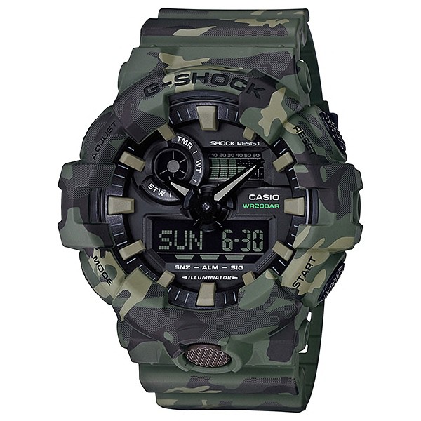 JAM TANGAN CASIO G-SHOCK GA-700CM-3A ORIGINAL - GSHOCK GA700CM CAMO KAMUFLASE HIJAU