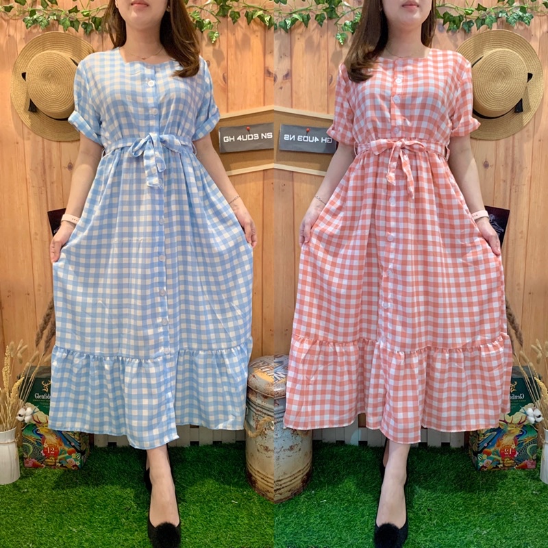 LONG DRESS KOTAKO BUTTON RAMPLE 3013-1