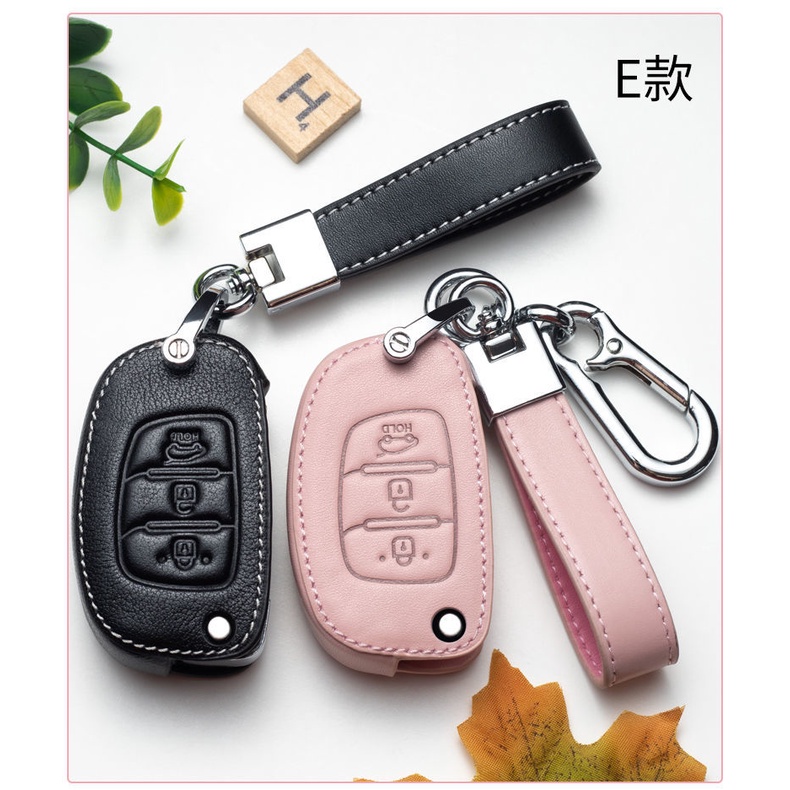 NEW high quality Leather Car Key Case Protection Cover For Hyundai Ioniq Elantra Tucson Reina Santa fe Kona Accent IX35