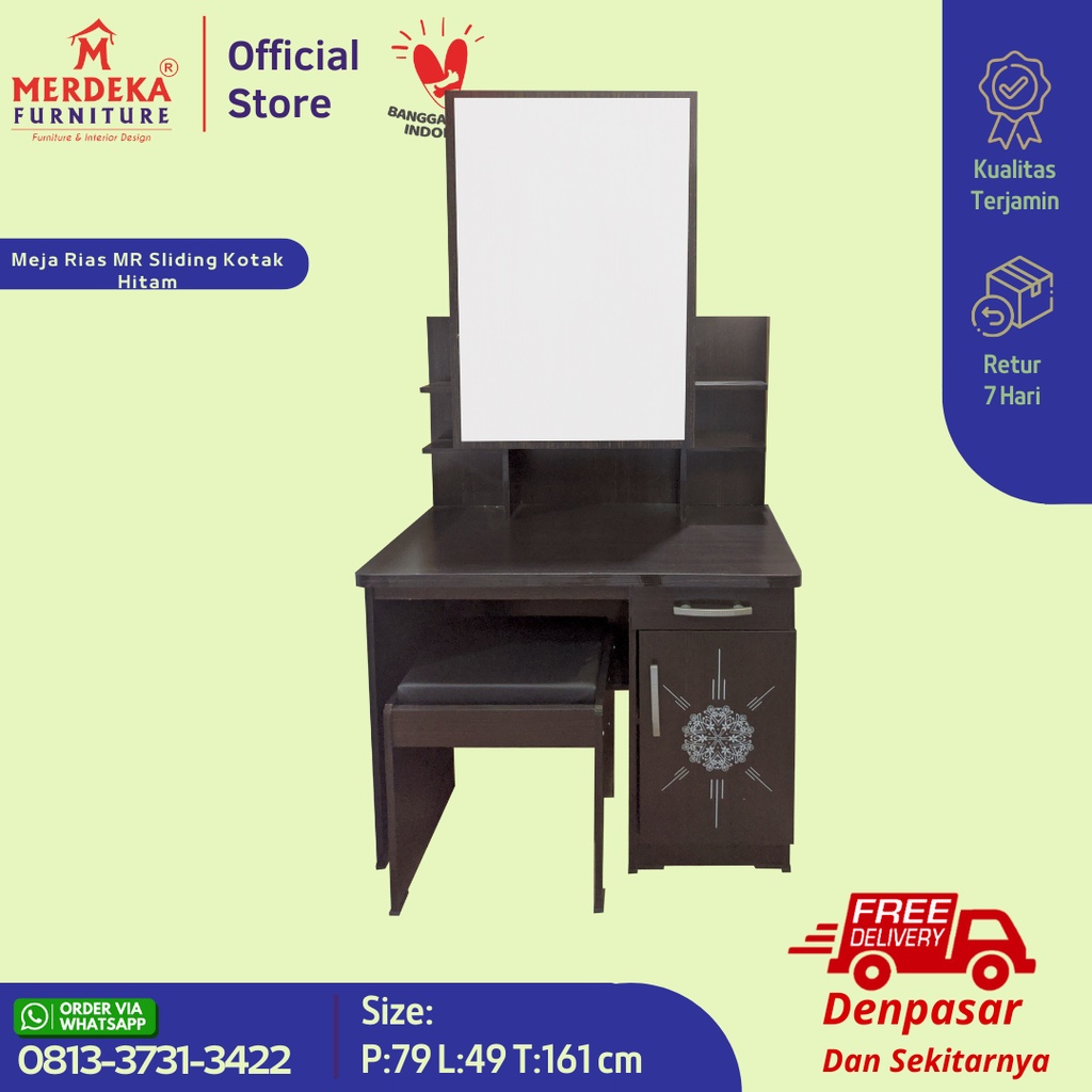 Meja Rias MR Sliding Kotak Hitam