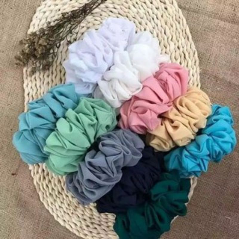 SALE Scrunchie Polos dan Motif Warna Random