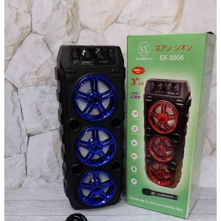 Speaker Bluetooth Karaoke + Mic SX3006 3 Tingkat / Speaker Bluetooth Portable + Mic SX3006