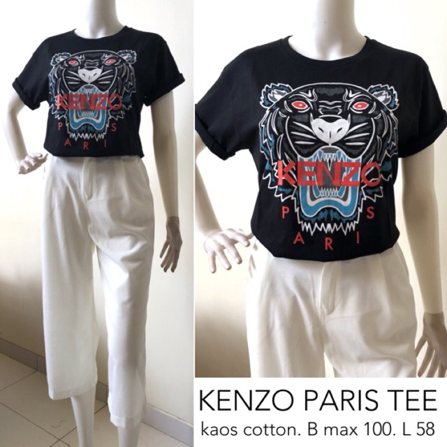 Kenzo paris kaos T-shirt Tee Comfy Hitam Putih Black White