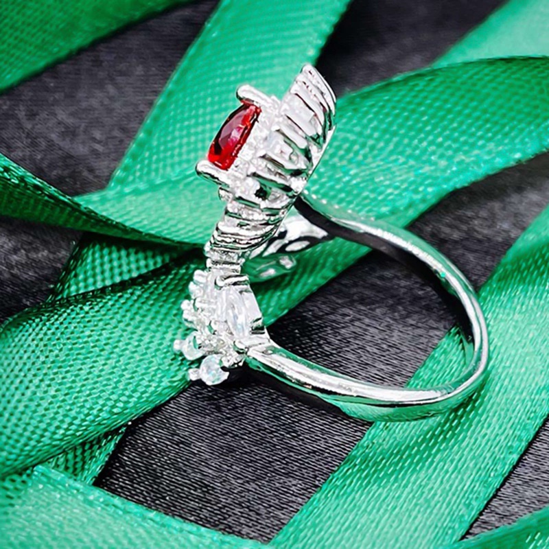 Cincin Batu Ruby Merah Darah Merpati Simulasi Untuk Wanita