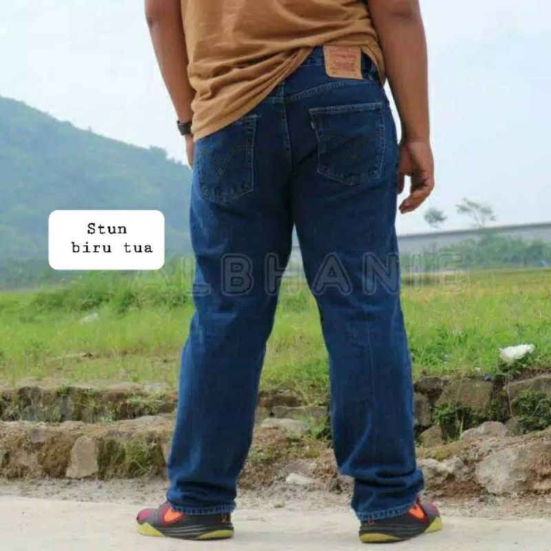 Celana Jumbo Pria Celana Jeans Panjang Standar Regular Size 39-44