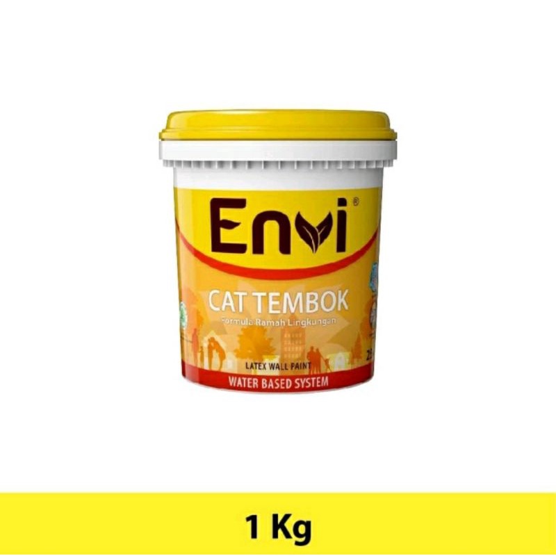 Envi Cat Tembok Latex 1 Kg Putih 845 Briliant White Dinding Indaco