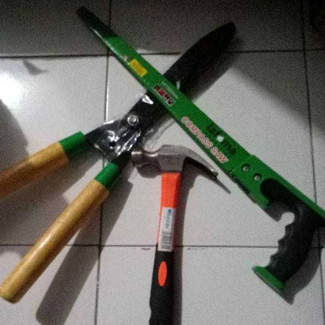 Promo Paket T-001 Palu + Gergaji Kayu + Gegep +obeng Bb +meteran