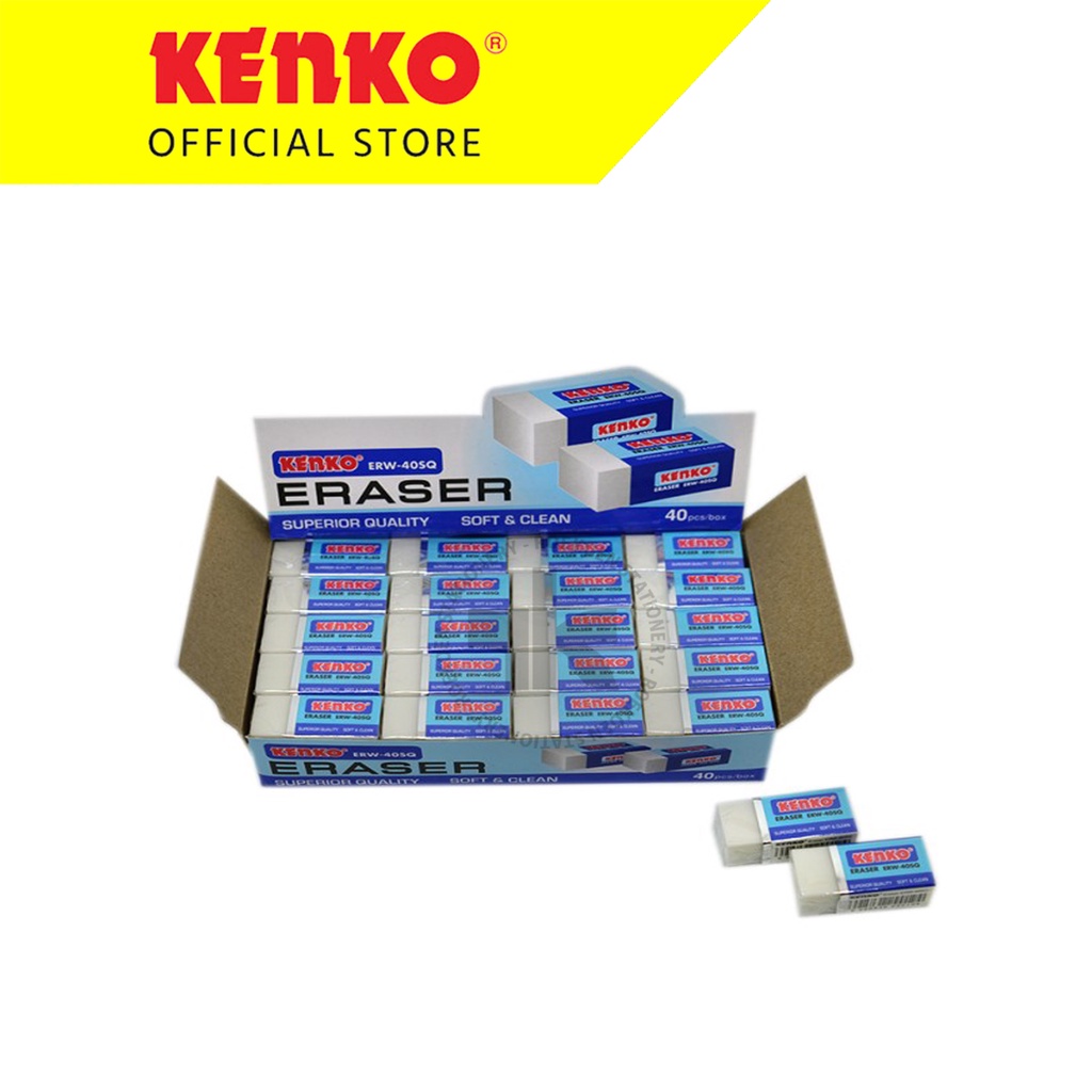 

Kenko Penghapus Polos Kecil Putih ERW-40SQ (3x1.5x1.2cm) White