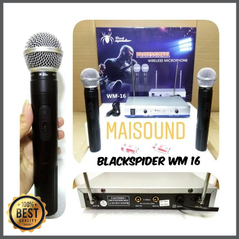 Mishad Shop -  Microphone Blackspider WM16 Mic HANDHELD BLACK SPIDER WM 16 Wireless GU-5117-2901