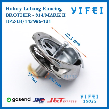 Rotary Lubang Kancing BROTHER 814 YIFEI-10035/DP2-LB/143986-101