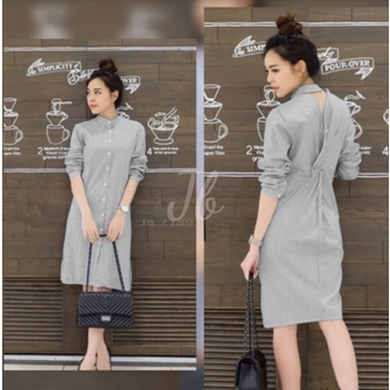 [Beauty stripe VE]dress wanita katun stripe