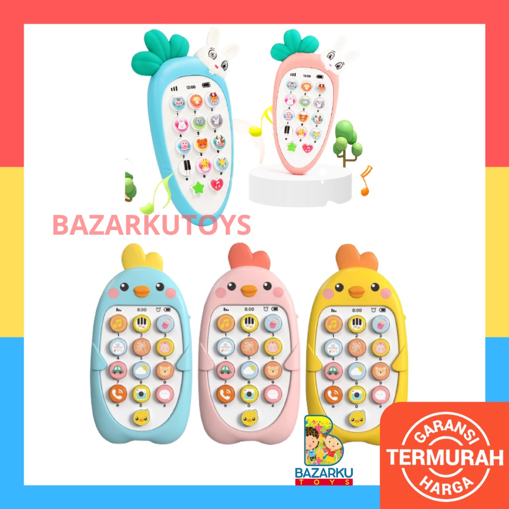 Rabbit and Chicken Handphone Mainan Telpon Telponan Mainan Telfon Anak Hp Mainan Anak Telpon Mainan Anak Telepon Mainan