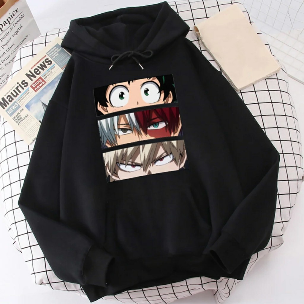 Hoodie Boku No Hero Academia Pria Oversize Korean Style Jaket Sweater Anime Figure My Hero