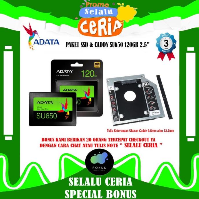 Paket Ssd Dan Caddy Adata Su650 120Gb Ultimate 2.5 Sata Iii Joanpratama46