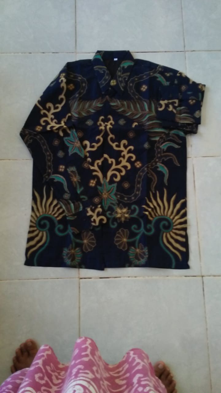 Batik Pria Krisnamukti Navy Full Furing Katun Halus Sragenan Size S-xxl Asli Solo