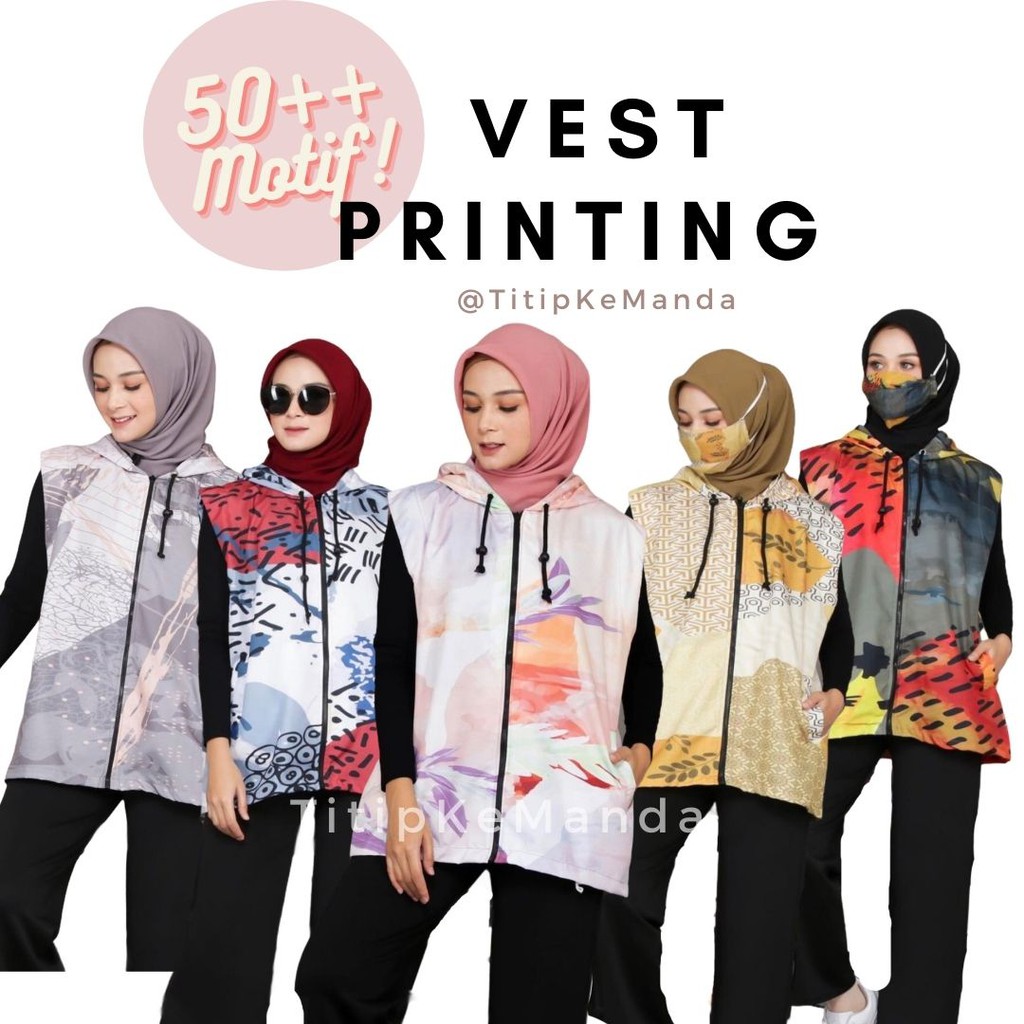 31++ Motif PO Vest Printing / Vest Olahraga / Jacket Sepeda