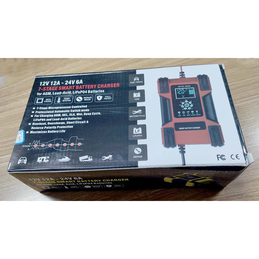 Charger Aki Mobil Motor 12V 24V 6-200AH - Smart Chip