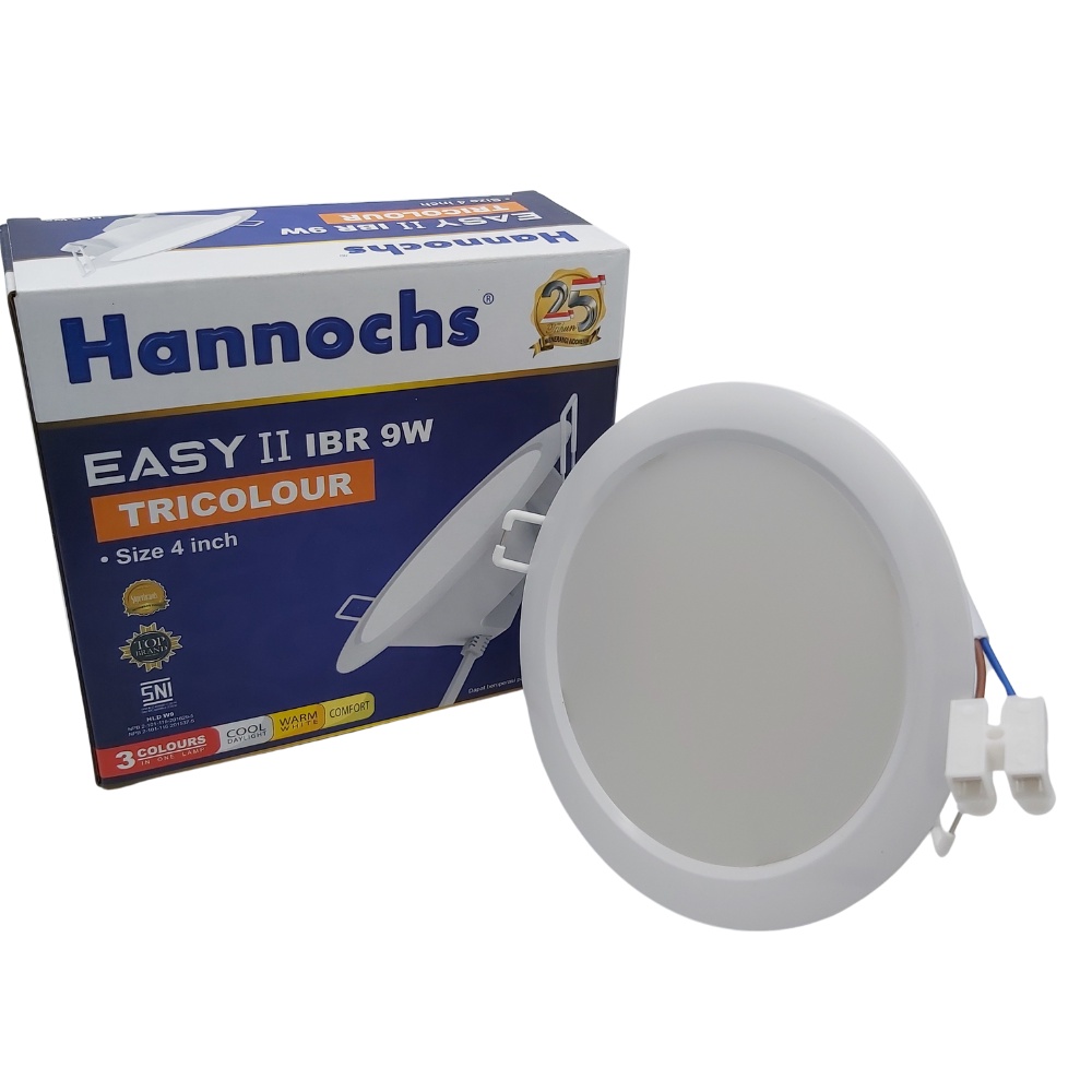 Lampu Downlight Led Bulat Hannochs Easy 9 Watt Tricolour Ceiling Lamp