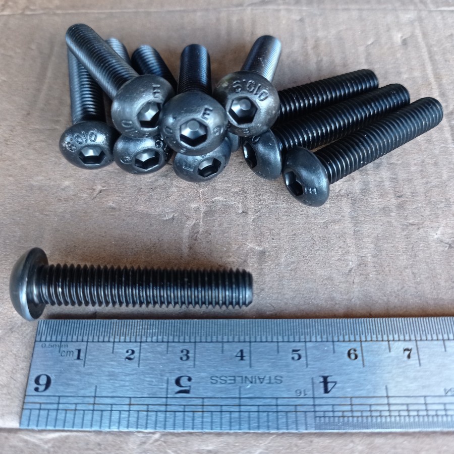 BAUT L BUTTON M8 X 40 BAJA / BAUT L M8 X 40 BUTTON / BAUT L BUTTON M8X40 BAJA HITAM / BAUT M8 / BAUT