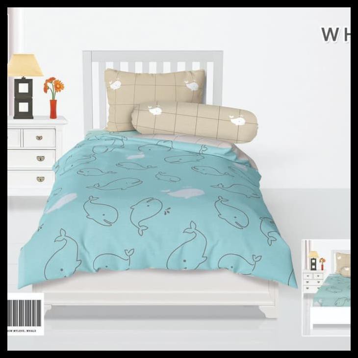 Sprei my love uk. 120 X 200 tinggi 30 cm motif whale