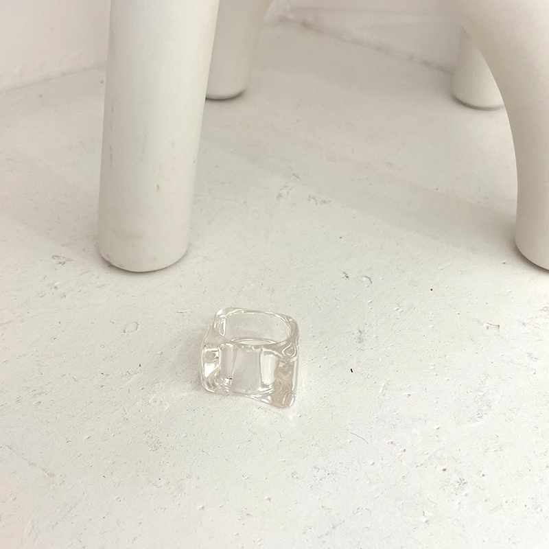 Cincin Bahan Resin Akrilik Gaya Retro Korea