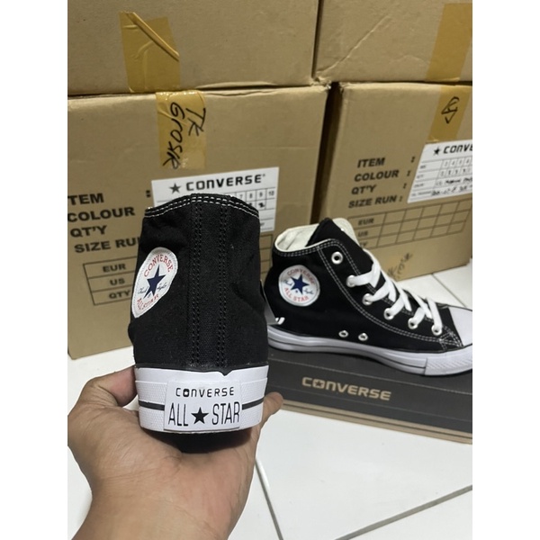 SEPATU CONVERS BLACK CLASIK TINGGI IMPOR MURAH