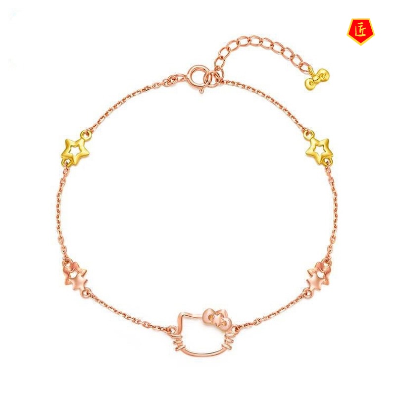 [Ready Stock]Cute Cartoon Cat Bracelet Anti-Allergy