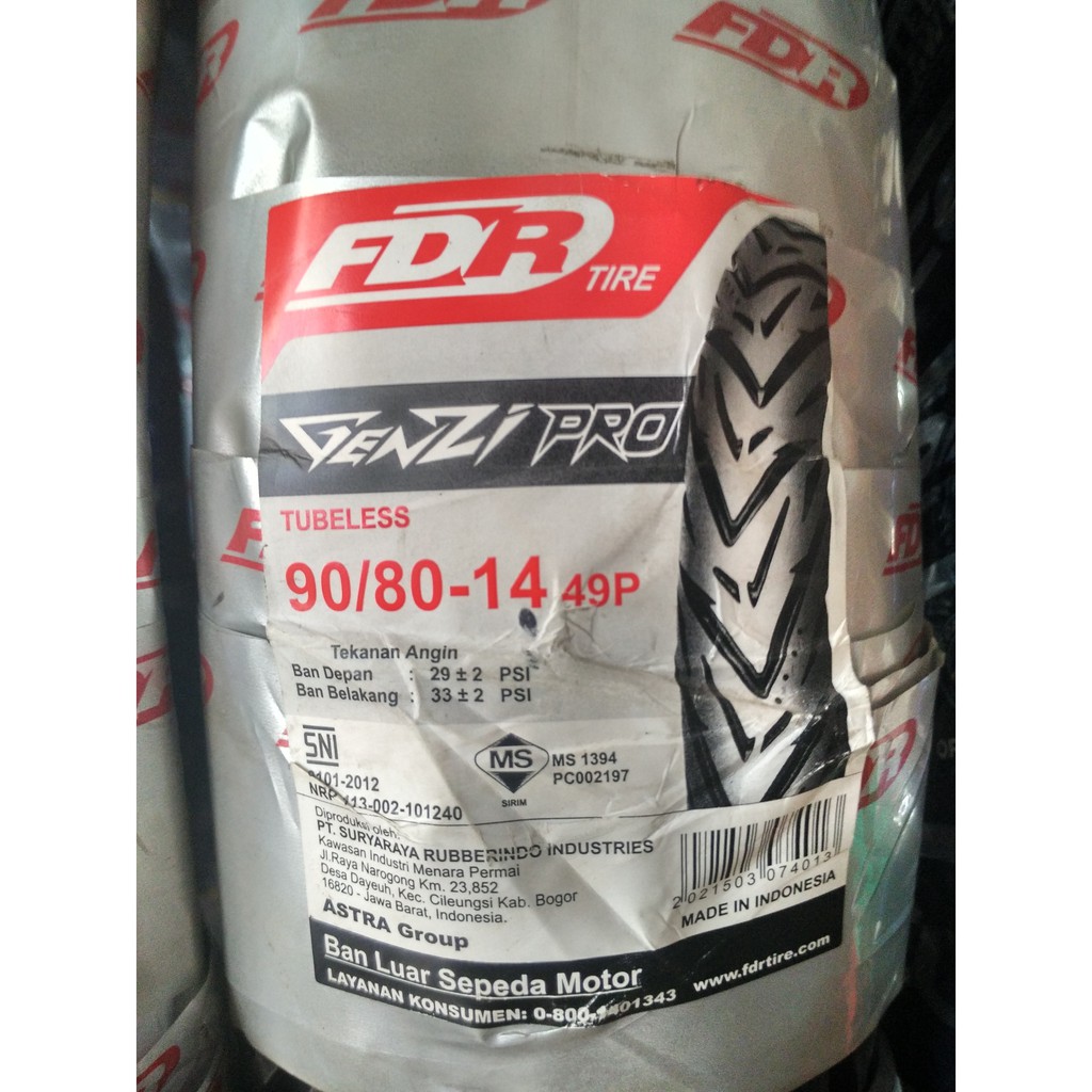 Jual Ban Luar Fdr Genzi Pro Tubeless Shopee Indonesia