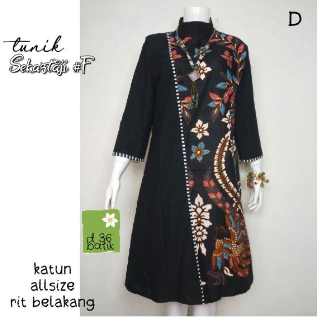 Tunik Sekartaji Batik Modern Midi Casual Kantor Seragam Muslim Kondangan Pesta Seling Batik Kerja