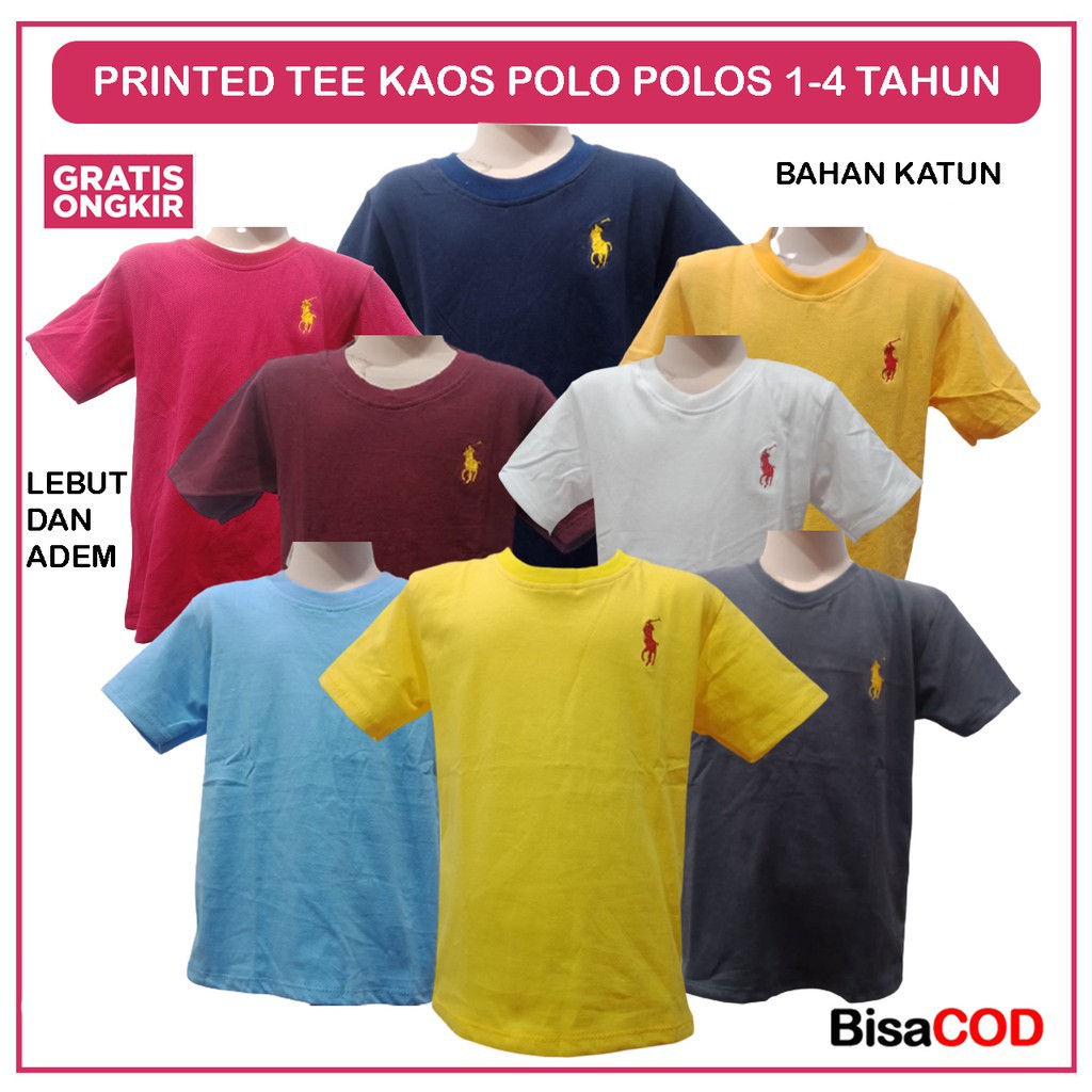 KAOS POLO POLOS ANAK LAKI-LAKI 1-4 TAHUN LENGAN PENDEK BAHAN KATUN ADEM