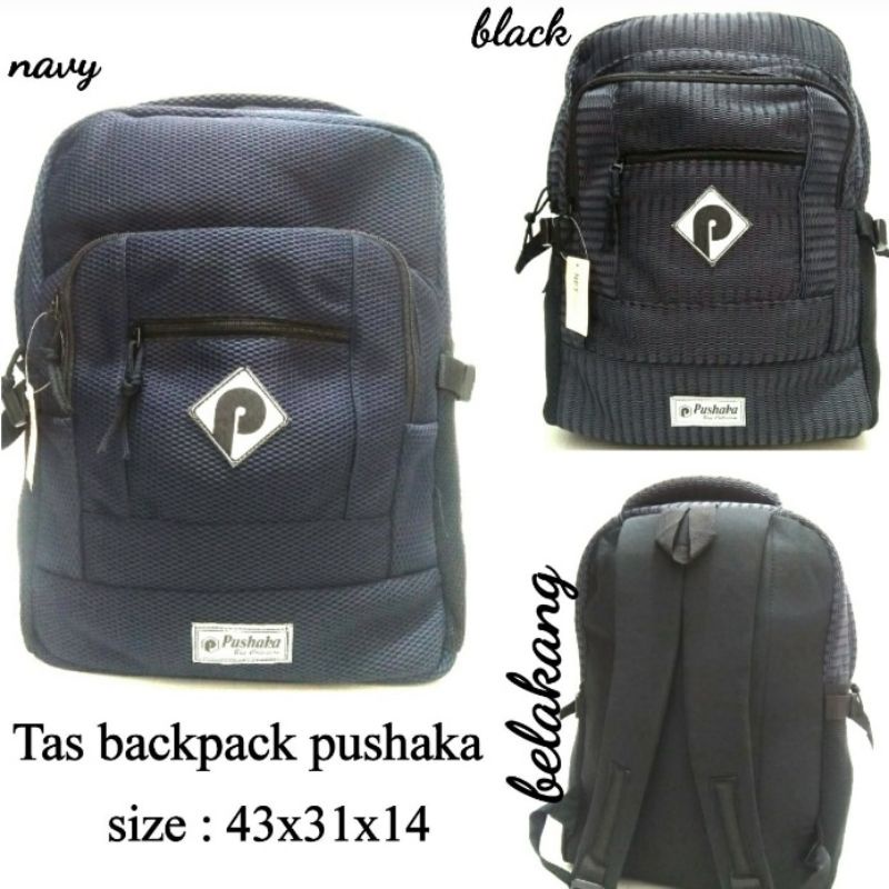 TAS RANSEL SEKOLAH ANAK MURAH PUSHAKA WARNA HITAM TAS TERMURAH
