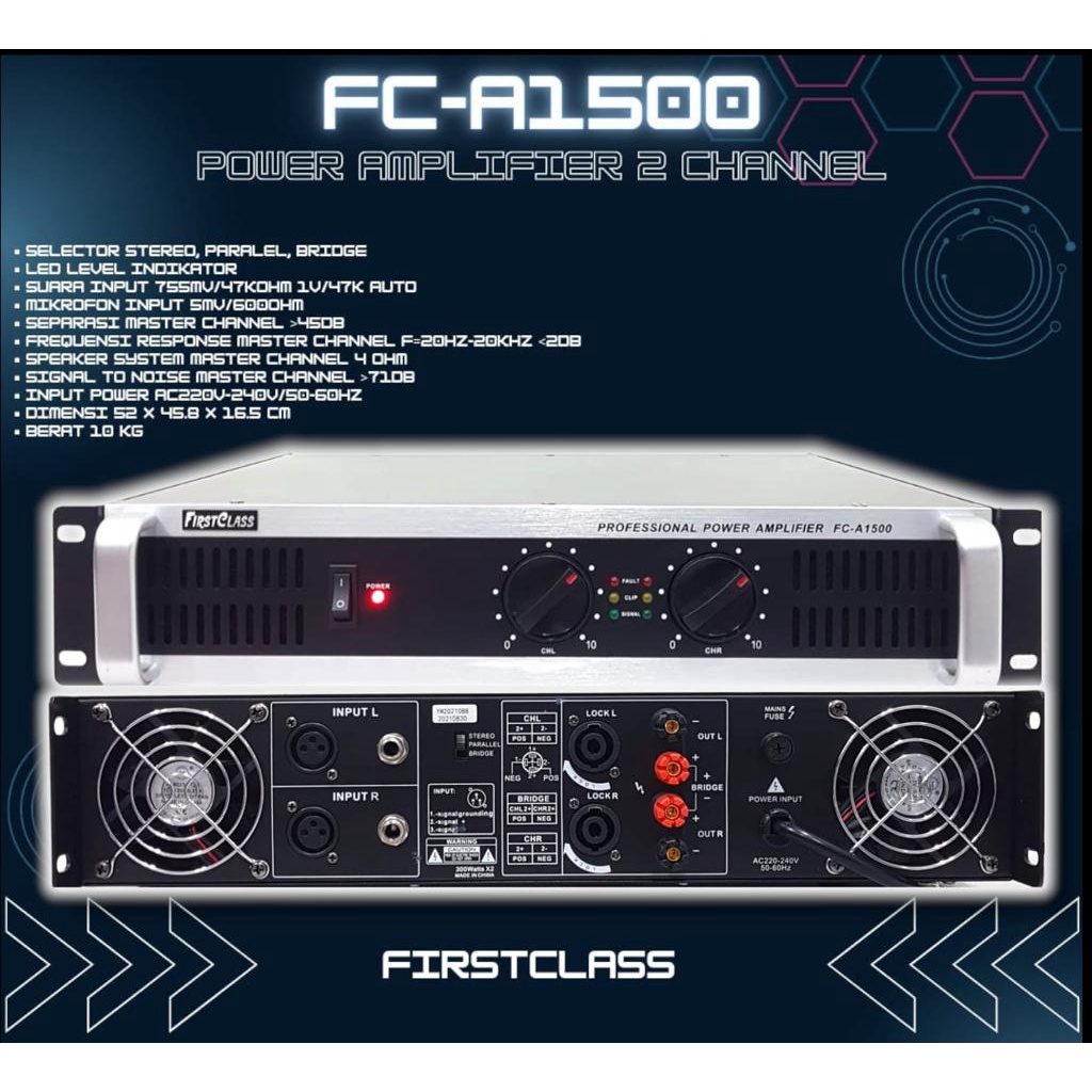 Power Amplifier Firstclass FCA1500/ FCA 1500 Firstclass