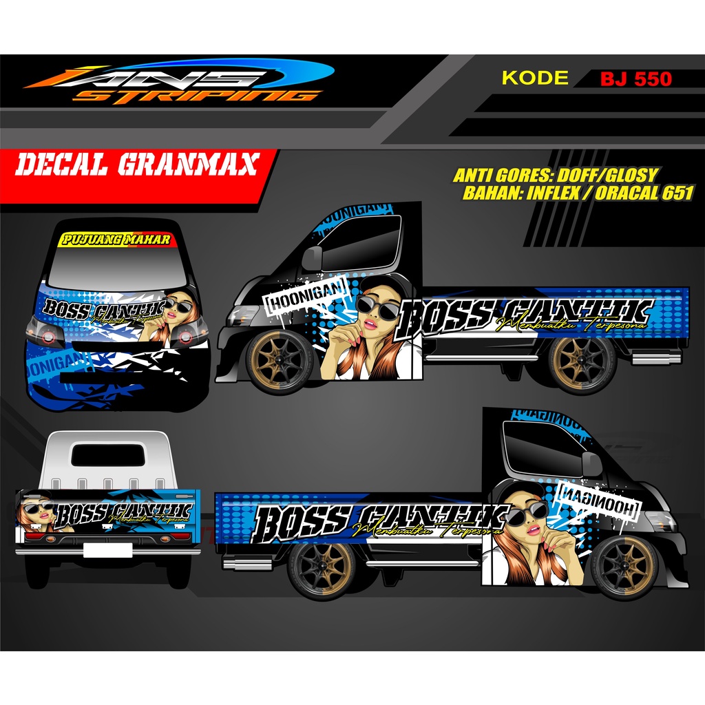 STICKER MOBIL PICK UP GRANMAX , CARRY , L300 / DECAL PICK UP / DECAL GRANMAX / DECAL STICKER MOBIL