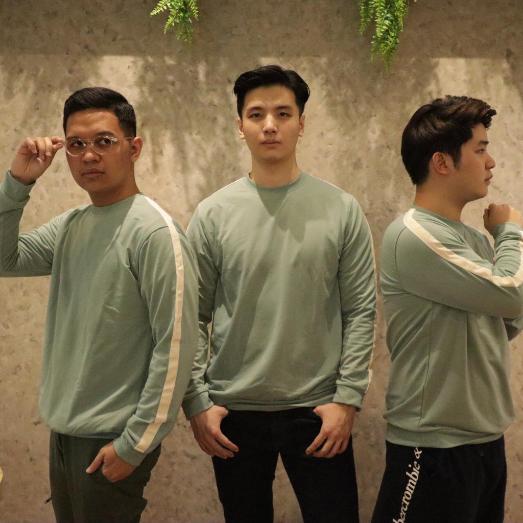 Exclusive Kaos Sweater Lengan Panjang Lincois in Mint Green