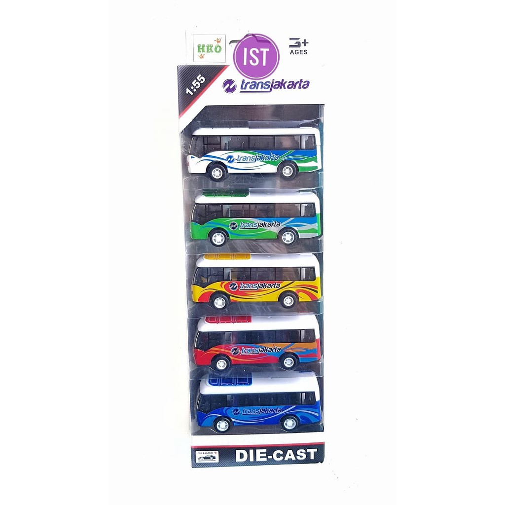 MWN.TOYS DIECAST MOBIL TRANSJAKARTA ISI 5 PCS 8586-6P