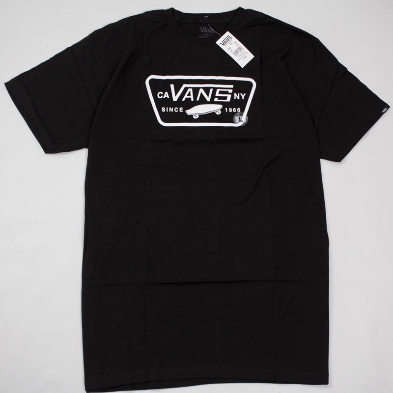 Kaos T-Shirt Vans Full Patch Black Original Pria Wanita Unisex