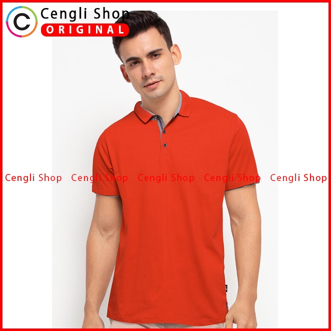 BAJU KAOS POLO PRIA CARDINAL ORIGINAL CASUAL LENGAN PENDEK MERAH CA10