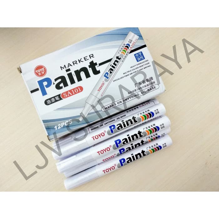 SPIDOL BAN PUTIH SILVER ORIGINAL MOTOR MOBIL/ TOYO PAINT MARKER PUTIH SILVER