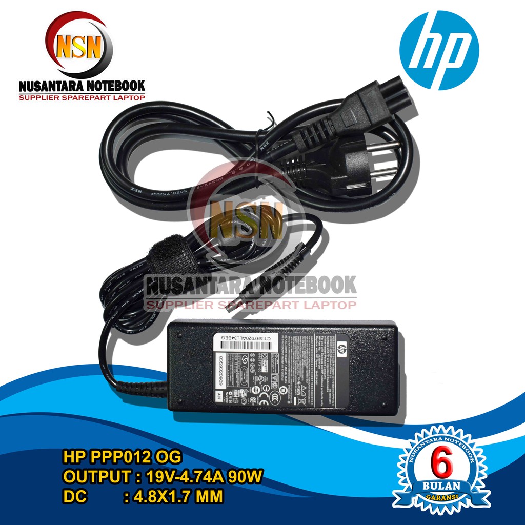 Adaptor Charger HP Compaq 19V-4.74A 90W DC 4.8 X 1.7mm Original