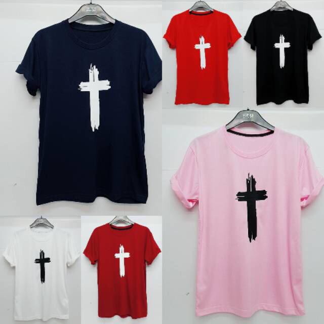 kaos katun combed 30s tshirt KRISTEN SALIB unisex cewek cowok size S-XXL