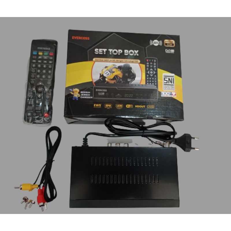 Set Top Box Digital STB DVB T2 Evercoss Blackk