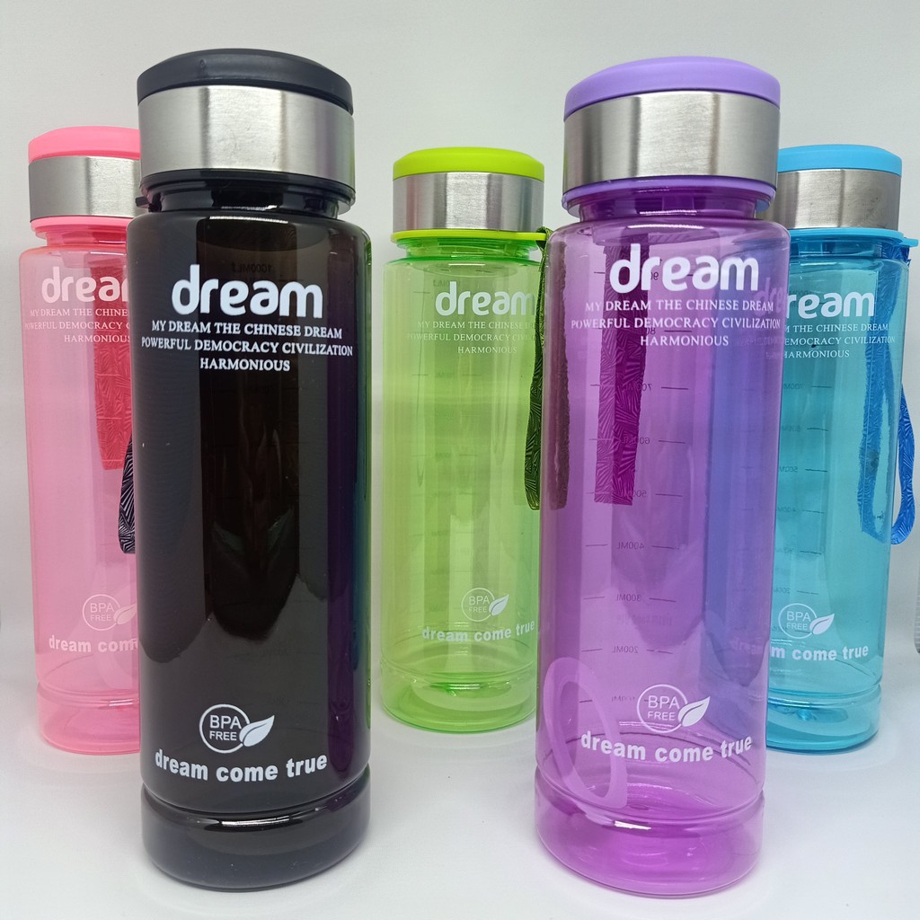 DEOSOFFICIAL -- Botol Air Minum My Dream 1 Liter/ Botol Air Minum Warna Warni 1 liter
