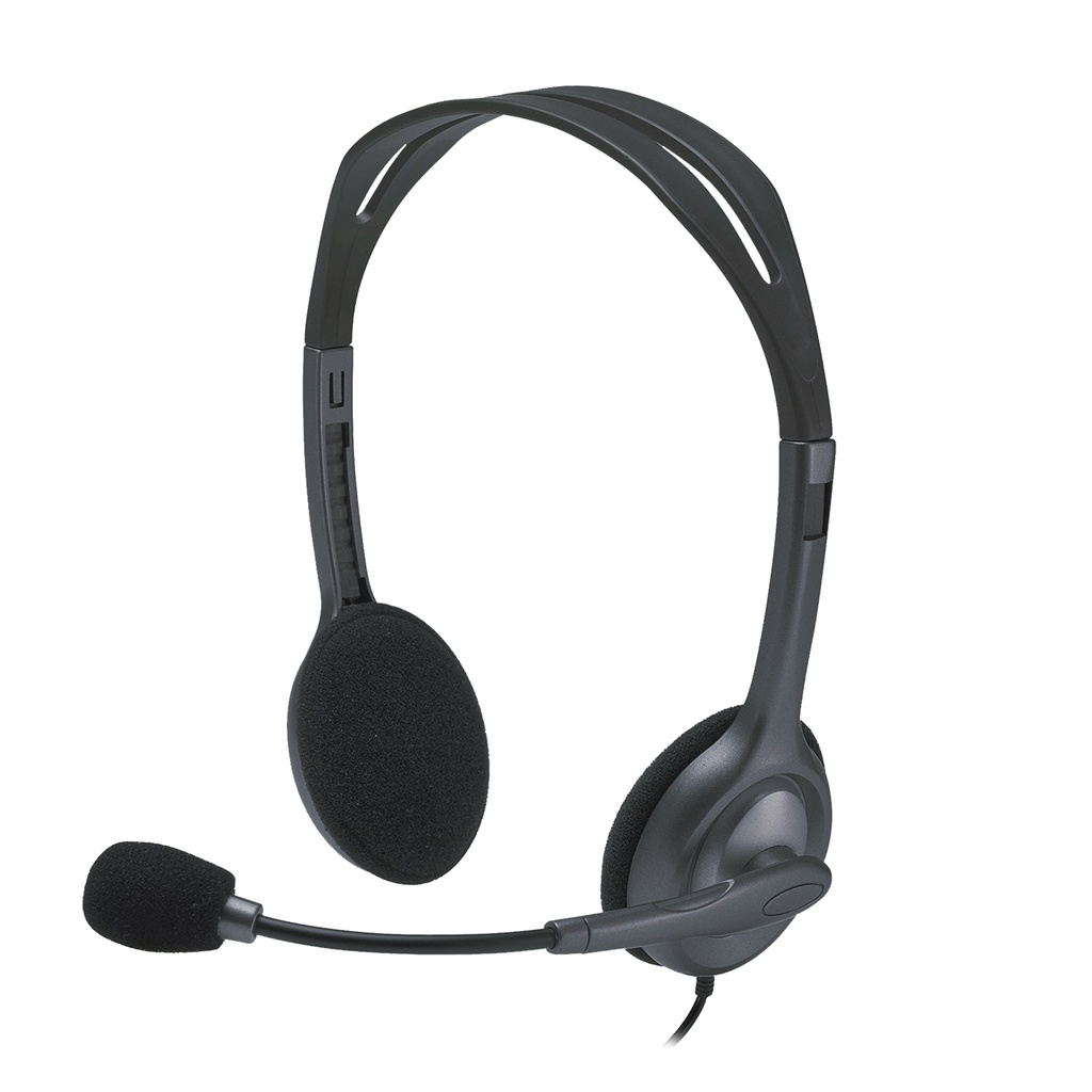 Logitech H111 Headset Stereo dengan Headband Adjustable dan Single Jack 3.5mm