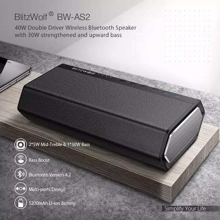blitzwolf BW-AS2 40W 5200mAh double diver wirelles