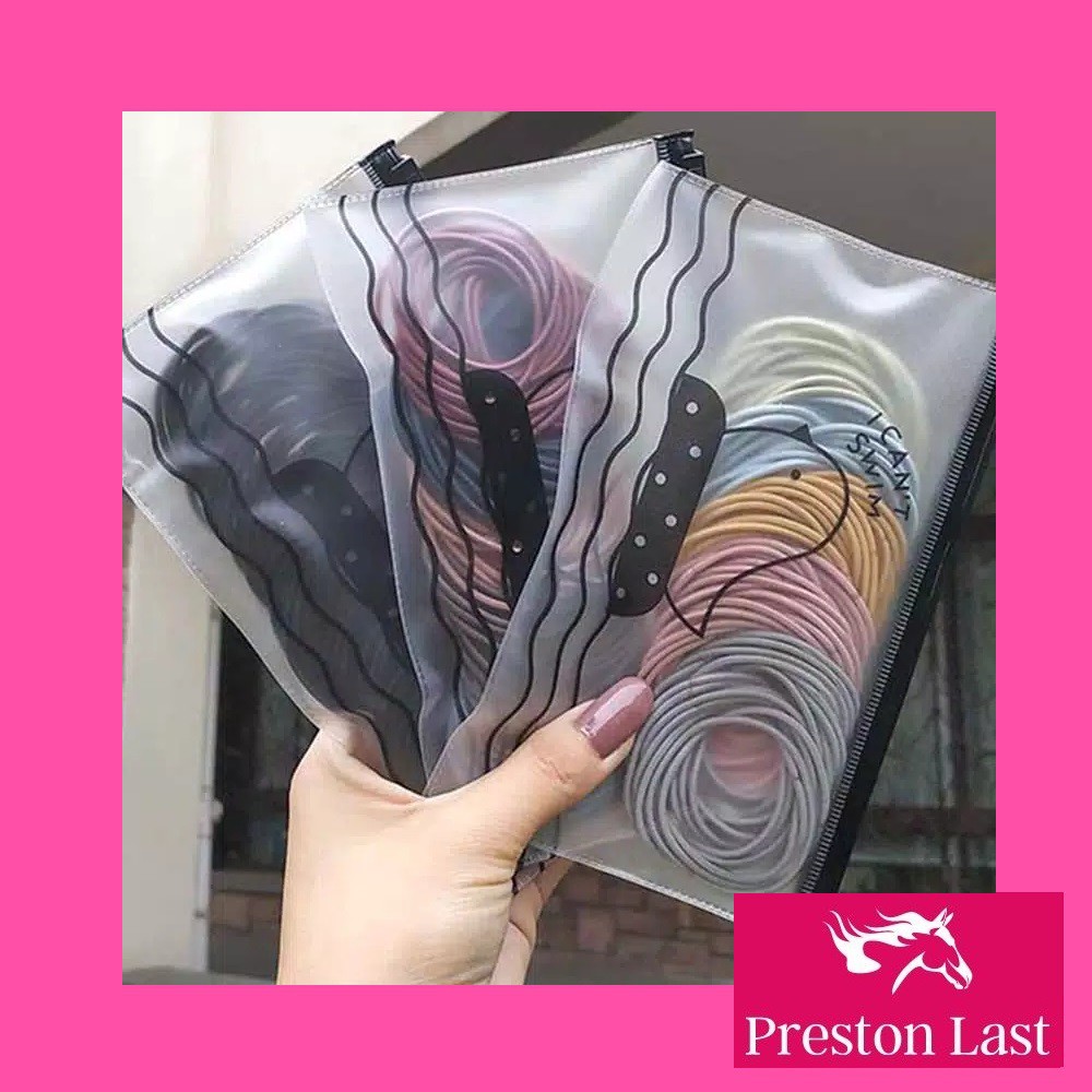 100 Pcs Ikat Rambut Karet  Polos  Elastis Gaya Korea untuk 