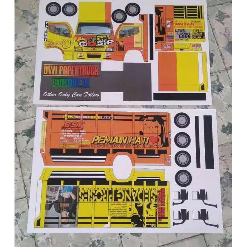 stiker papercraft Truk oleng Anti Gosip Skala 1:16
