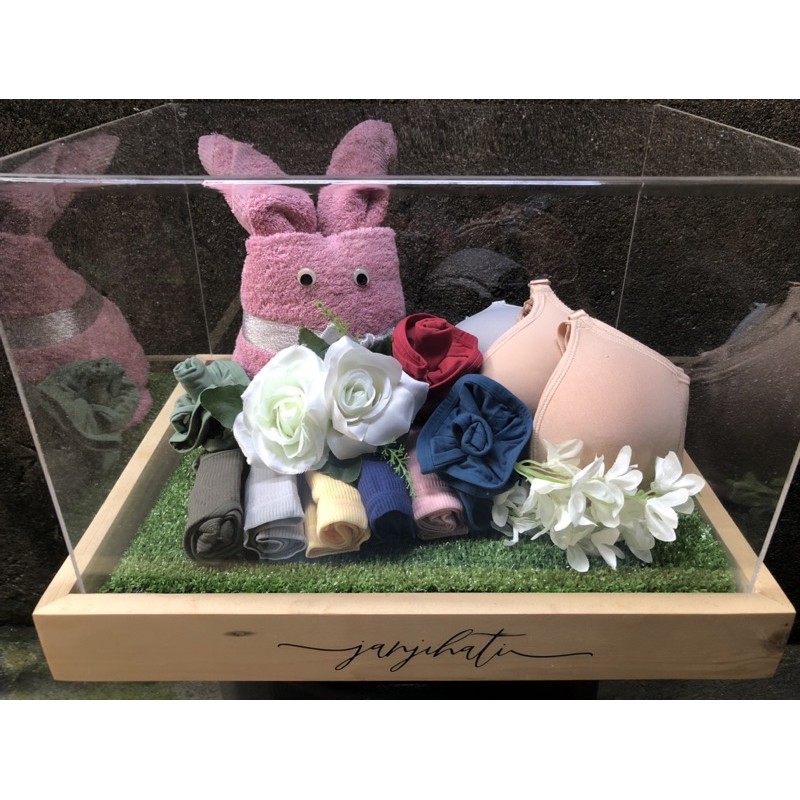 seserahan hantaran rustik rustic kayu tutup akrilik